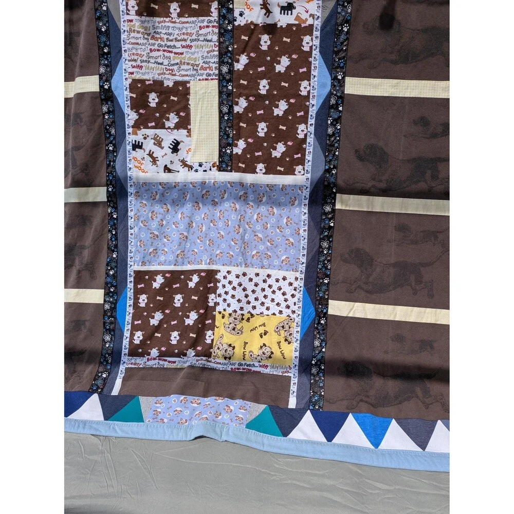 Cocoa Running Dogs Throw Quilt (65 x 77)